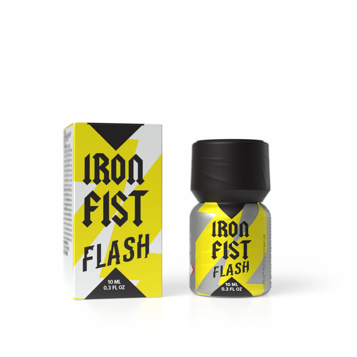 Iron Fist Flash 10ML, Iron Fist Flash 24ml, aluminium bottle lightning yellow label, isoamyl nitrite, PWD Factory