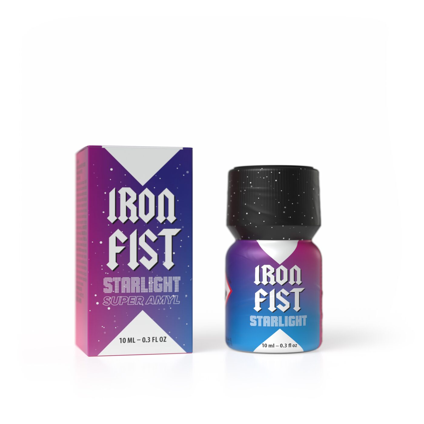 Iron Fist Starlight Super Amyl 10ML, Iron Fist Starlight Super Amyl 24ml, aluminium bottle cosmos gradient label, C5 nitrite blend, PWD Factory